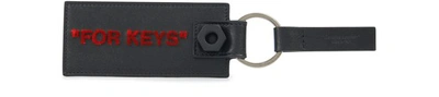 Shop Off-white Quote Key Ring In Black/red