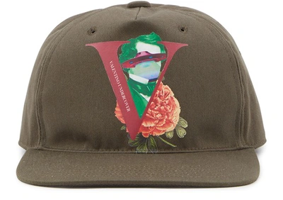 Shop Valentino Garavani Undercover Cap In Olive