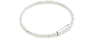 Shop Le Gramme Brushed Sterling Silver Beads Bracelet 11g