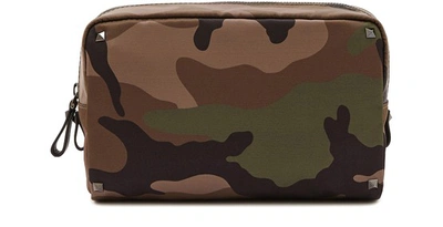 Shop Valentino Garavani Camouflage Pouch In Army Green