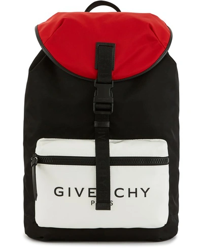 Shop Givenchy Tricolour Backpack In Noir/rouge/blanc