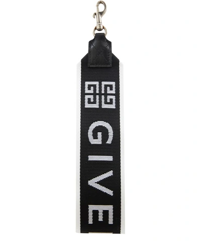 Shop Givenchy 4g Wrist Strap Large Keyring In Black White