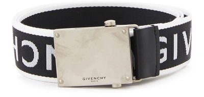 Shop Givenchy Logo Belt In Black White