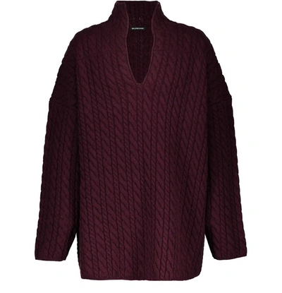 Shop Balenciaga V-neck Wool Jumper In 4061