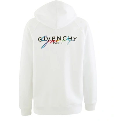 Shop Givenchy Rainbow Logo Zip Hooded Sweatshirt In White