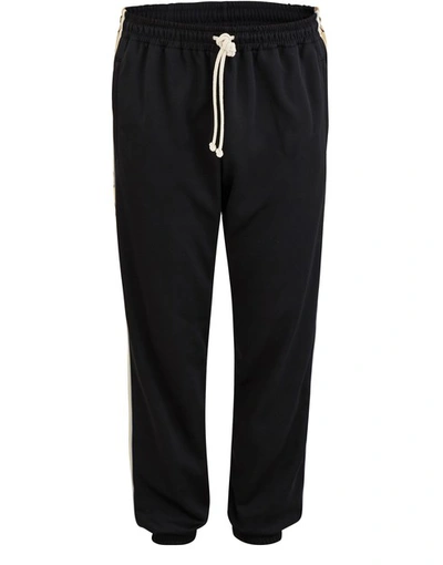 Shop Gucci Gg Jersey Jogging Pants In Black Multicolor