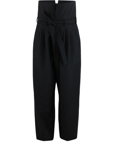 Shop Loewe Belted Ov Trousers In Black