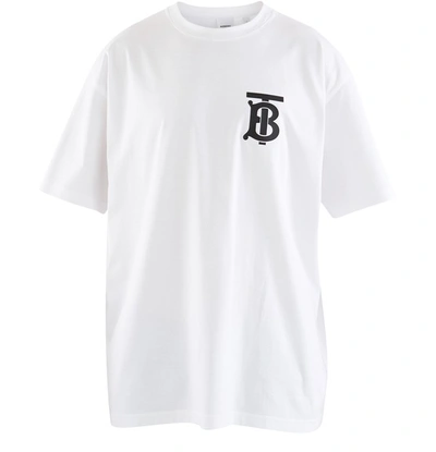 Shop Burberry Monogram Motif Cotton Oversized T-shirt In White