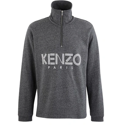 Shop Kenzo Zipped Sweatshirt In Anthracite
