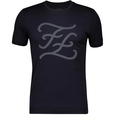 Shop Fendi Gothic Logo Printed T-shirt In F18kr