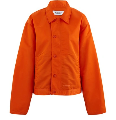 Shop Ambush Coach Shirt Jacket In Orange