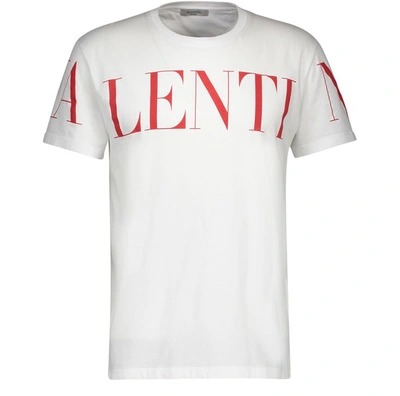 Shop Valentino New Logo T-shirt In Bianco Rosso