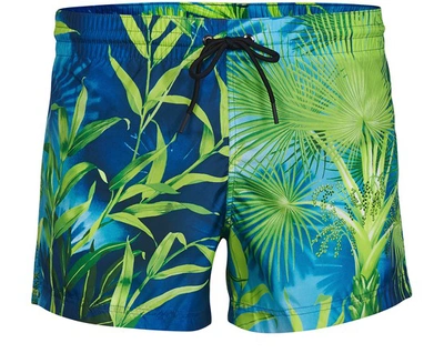 Shop Versace Jungle Print Swimwear Shorts In Verde Stampa
