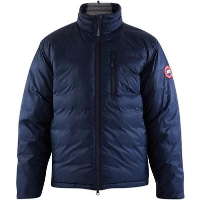 Shop Canada Goose Lodge Blue Jacket In Black