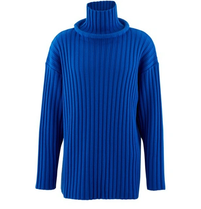 Shop Balenciaga Roll-neck Jumper In Electric Blue