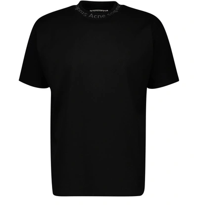 Shop Acne Studios Logo Crew Neck T-shirt. In Black