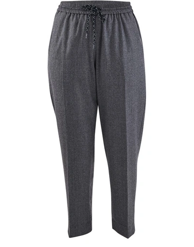 Shop Kenzo Cropped Trousers In Misty Grey