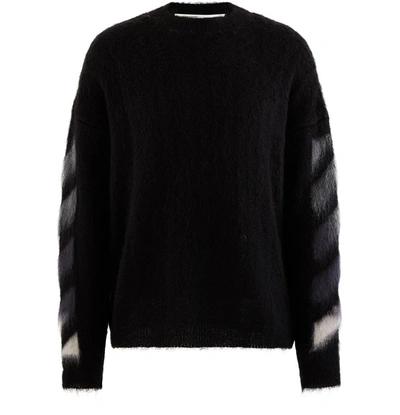 Shop Off-white Round-neck Sweater In Black Multicolor