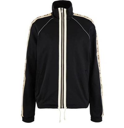 Shop Gucci Gg Jersey Jacket In Black Multicolor
