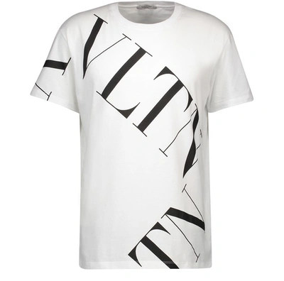 Shop Valentino Vltn Cotton T-shirt In Bianco/nero