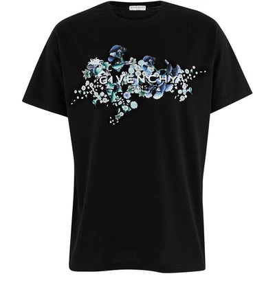 Shop Givenchy Flowers T-shirt In Black