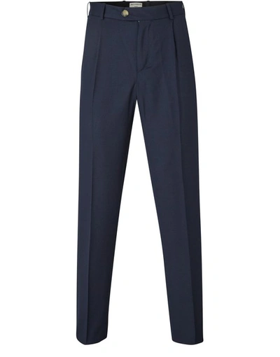 Shop Editions Mr François Trousers In Navy
