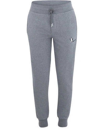 Shop Moncler Logo Jogging Bottoms In Grey