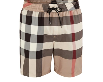 Shop Burberry Guildes Swim Shorts In Archive Beige Ip Chk