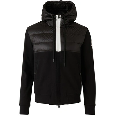 Shop Moncler Double-material Maglia Cardigan In Black