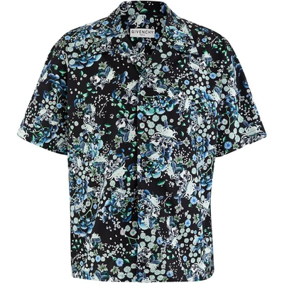 Shop Givenchy Hawaii Shirt In Black Blue