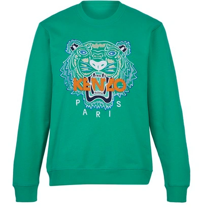 Shop Kenzo Classic Tiger Hoodie In Mint