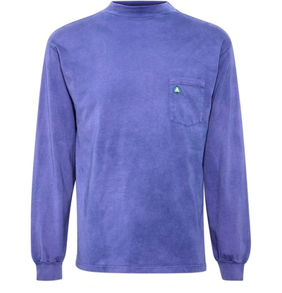 Shop Aries Acid Wash Long Sleeve T-shirt In Violet
