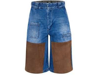 Shop Fendi Trousers In Blue
