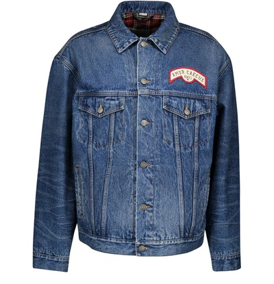 Shop Gucci Denim Jacket With Patches