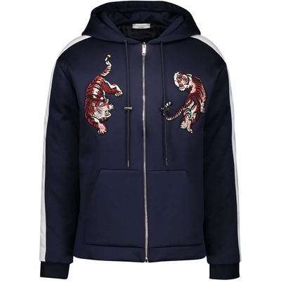 Shop Valentino Tiger Jacket In Navy