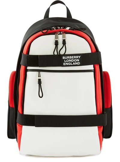 Shop Burberry Cooper Backpack In White Red Black