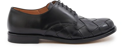 Shop Bottega Veneta Laceup Leather Shoes In Nero Nero