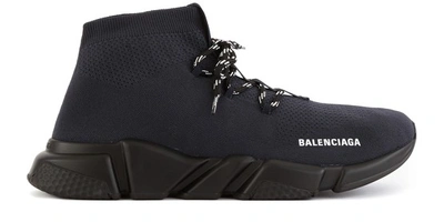 Shop Balenciaga Speed Lace-up Trainers In Steel Grey