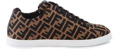 Shop Fendi Sneaker In Tabacco+nero