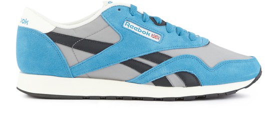 reebok classic nylon trainers in grey and white