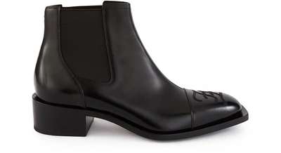 Shop Fendi Leather Chelsea Boots In F1os5
