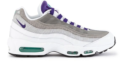 Shop Nike Air Max 95 Lv8 Trainers In White/court Purple-emerald Green