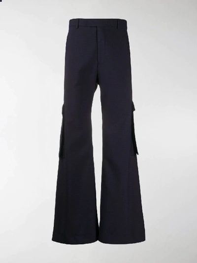 Shop Martine Rose Wide Leg Trousers In Blue