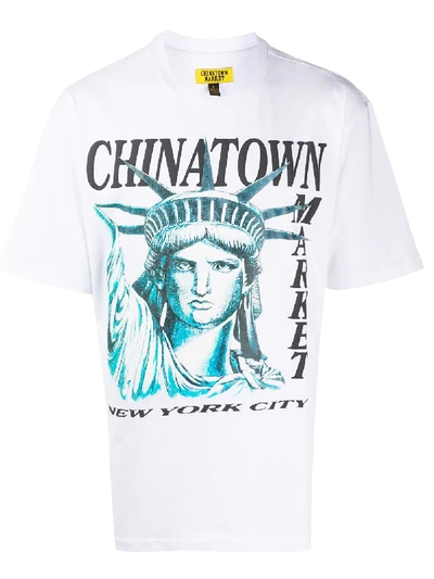 Shop Chinatown Market New York City Crew Neck T-shirt In White