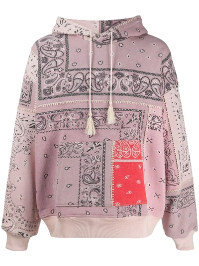 Shop Amiri Bandana Print Hoodie In Pink