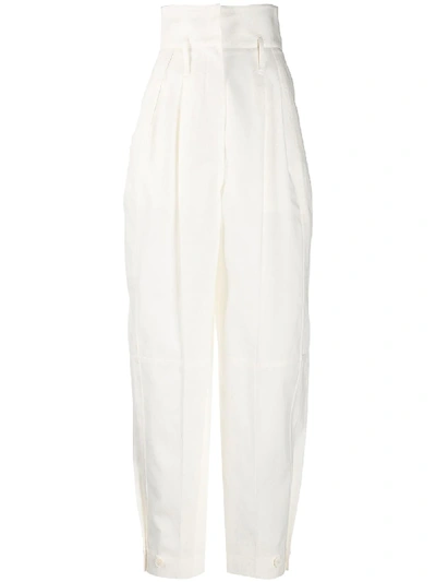 Givenchy High-waisted Tapered Trousers In White