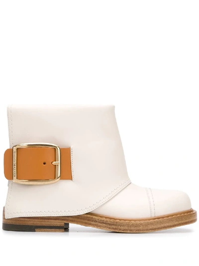 Shop Alexander Mcqueen Cuff Boots In White