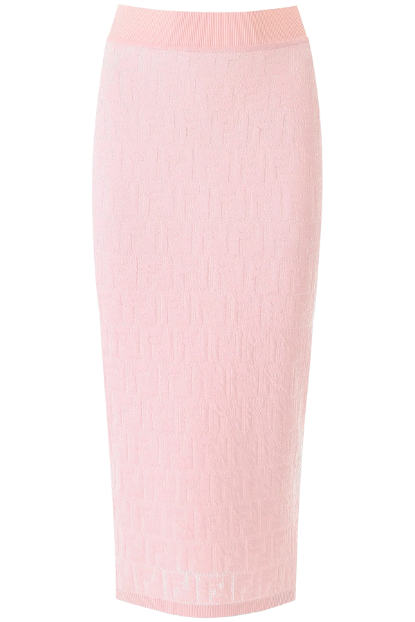 pink midi pencil skirt
