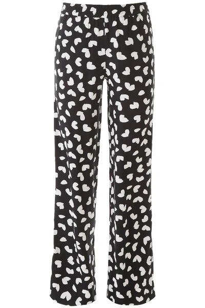 Shop Michael Michael Kors Petal Print Pajama Pants In Black,white