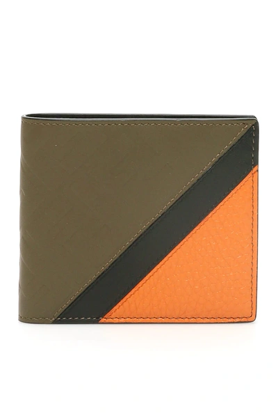 Shop Fendi Ff Stripe Bifold Wallet In Brown,orange,black